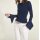Rippenstrickpullover, nachtblau