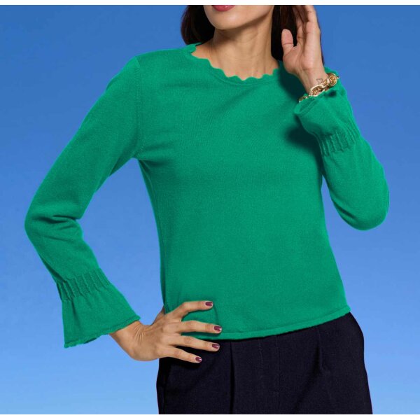 Designer-Merino-Kaschmir-Pullover, grün