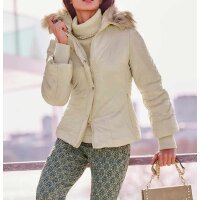 Designer-Steppjacke m. Webpelz, sand
