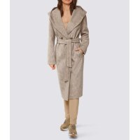 Wool coat wiht hood, sesame-ecru