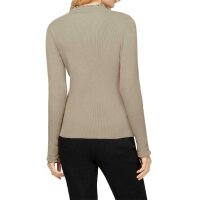 Rib knit sweater with ruffles, grey