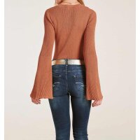 Rippenstrickpullover, rost-metallic