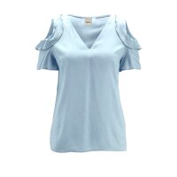Bluse m. Cut-Outs, blau