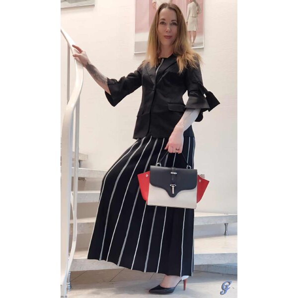 Designer-Blazer m. Schleifen, schwarz