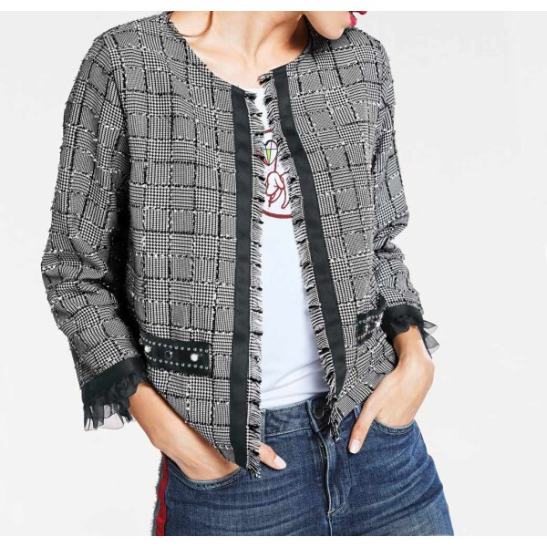 Designer-Kurzjacke, schwarz-weiß
