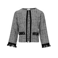 Designer-Kurzjacke, schwarz-weiß
