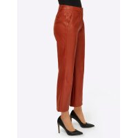 Spodnie ze skóry imitującej rdzawoczerwone