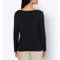 Cut-out decollete sweater, black