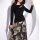 Cut-out decollete sweater, black