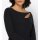 Cut-out decollete sweater, black