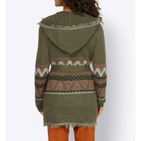 Płaszcz dzianinowy, khaki-wielokolorowy