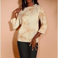 Jacquard-Pullover, sand-champagner-gemustert