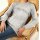 Designer-Kuschel-Pullover m. Zopfmuster, hellgrau