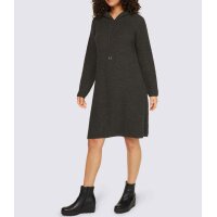 Wool knit dress with hood, grey
