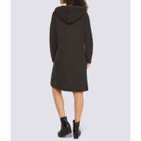 Wool knit dress with hood, grey