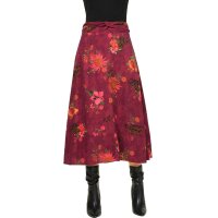 Panel print skirt, dark-red / rusty red