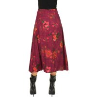 Panel print skirt, dark-red / rusty red