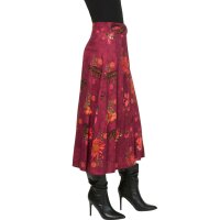 Panel print skirt, dark-red / rusty red