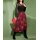 Panel print skirt, dark-red / rusty red