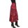Panel print skirt, dark-red / rusty red