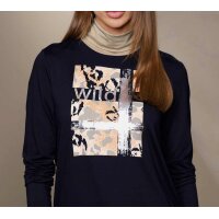Shirt with print, black-camel