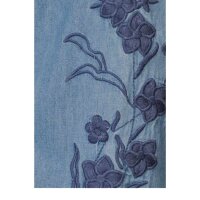 Jeansbluse m. Stickerei, blau