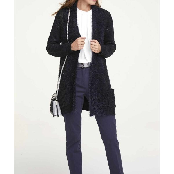 Strickjacke m. Pailletten, nachtblau