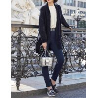 Strickjacke m. Pailletten, nachtblau