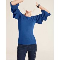 Sweater with flounces, azur blue