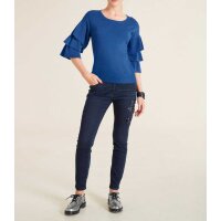 Sweater with flounces, azur blue