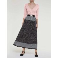 Pleat skirt, black-multicolour