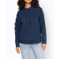 Designer-Sweatshirt m. Spitze, dunkelblau