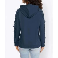 Designer-Sweatshirt m. Spitze, dunkelblau