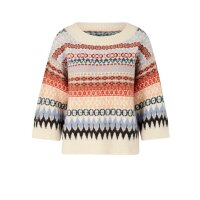 Jacquard sweater, beige-terra-blue