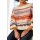 Jacquard sweater, beige-terra-blue