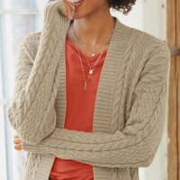 Cable knit cardigan, beige blend
