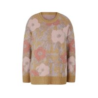 Jacquard sweater, camel- rose wood