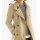 Designer-Wollkurzmantel m. Kapuze, beige