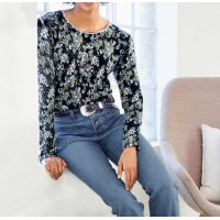 Sweter z nadrukiem, granatowo-jadeitowy
