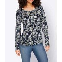 Sweter z nadrukiem, granatowo-jadeitowy