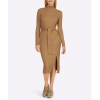 Rippenstrick-Kleid m. Bindegürtel, camel