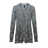 Feinstrickjacke m. Strass, grau