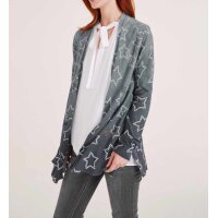Feinstrickjacke m. Strass, grau