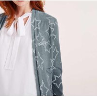 Feinstrickjacke m. Strass, grau