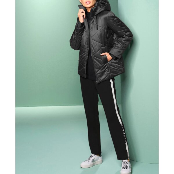 Designer-Outdoor-Steppjacke, schwarz