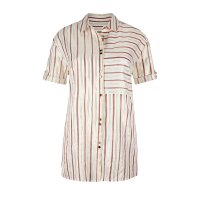 Bluse, ecru-goldfarben-taupe