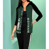 Designer-Sweatjacke m. Schriftzug, moos