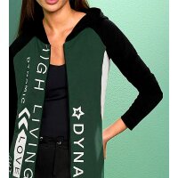 Designer-Sweatjacke m. Schriftzug, moos