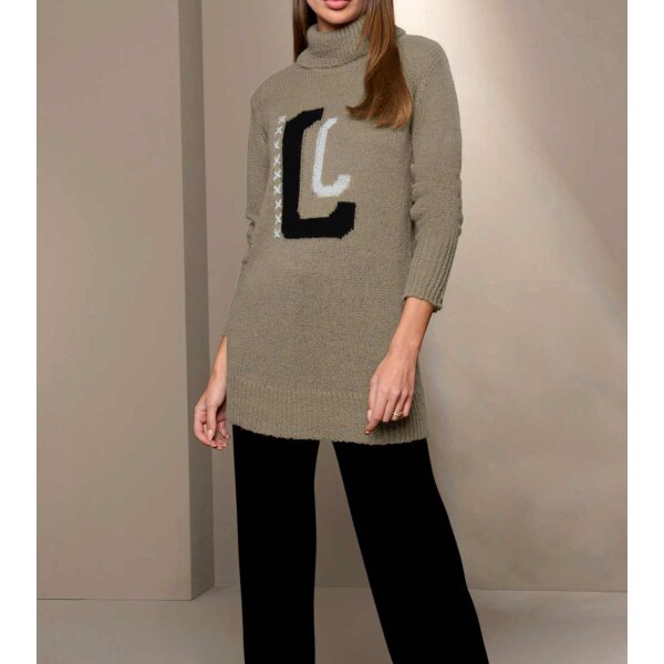 Turtleneck sweater, taupe