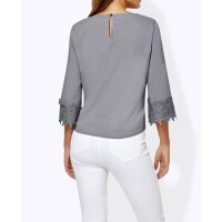 Bluse m. Spitze, grau